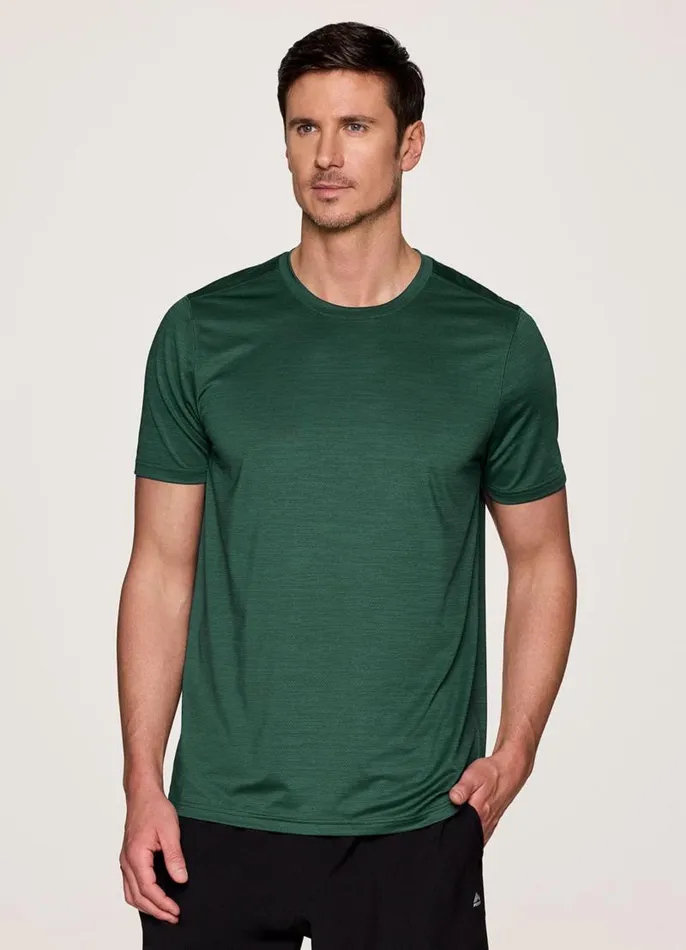 Men Perfect Stride Mesh Workout Tee Green RBX Active TShirts