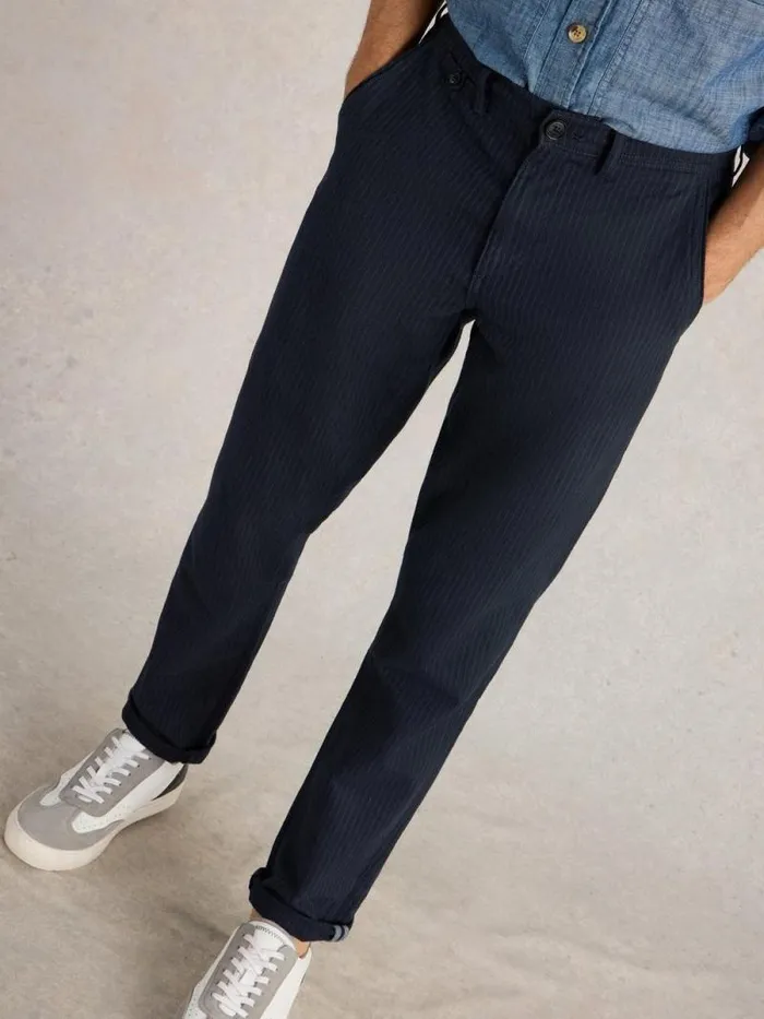 Men Pinstripe Chino Trouser Navy Multi White Stuff Trousers Men Pinstripe Chino Trouser Navy Multi White Stuff Trousers