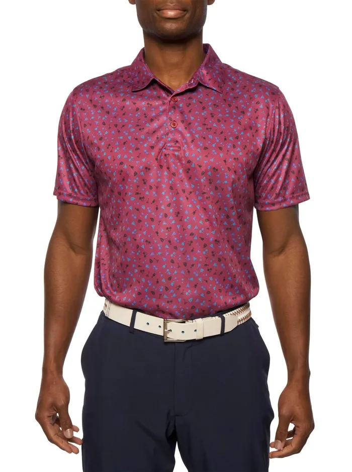 Men Polos and TShirts Robert Graham DRINK AND SAIL PERFORMANCE POLO Black