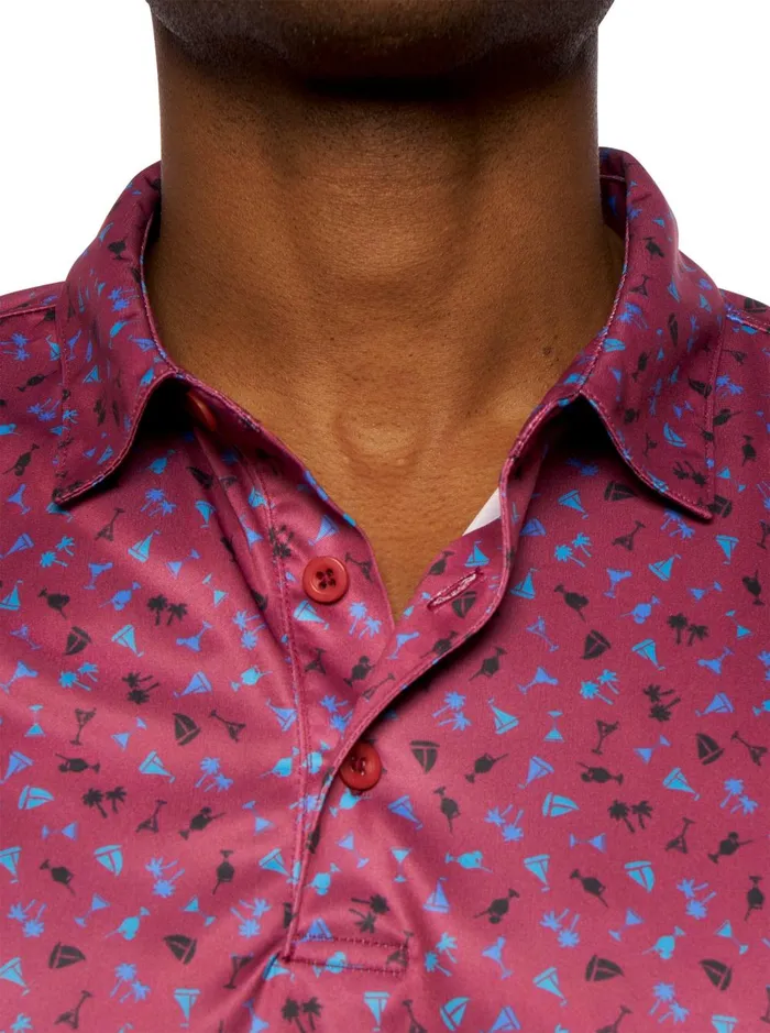 Men Polos and TShirts Robert Graham DRINK AND SAIL PERFORMANCE POLO Black