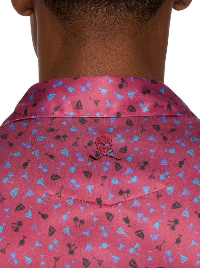 Men Polos and TShirts Robert Graham DRINK AND SAIL PERFORMANCE POLO Black