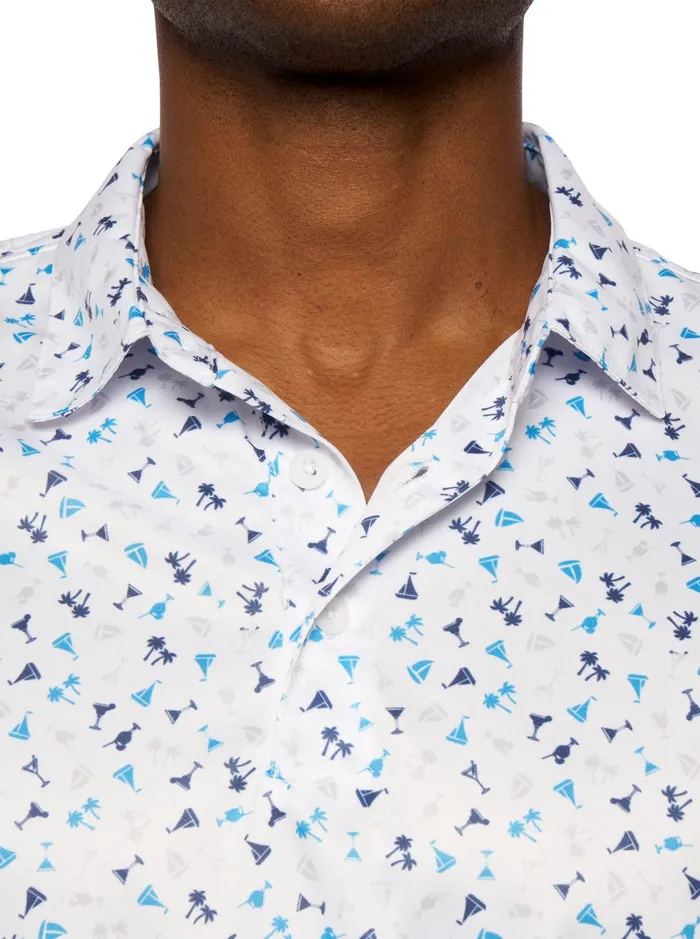 Men Polos and TShirts Robert Graham DRINK AND SAIL PERFORMANCE POLO Black
