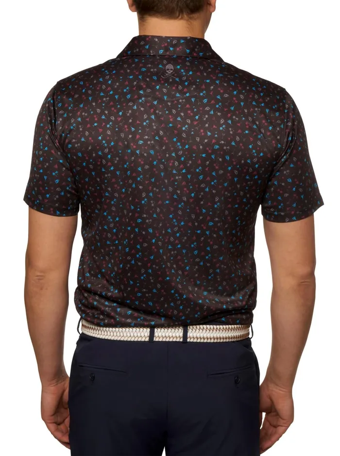 Men Polos and TShirts Robert Graham DRINK AND SAIL PERFORMANCE POLO Black