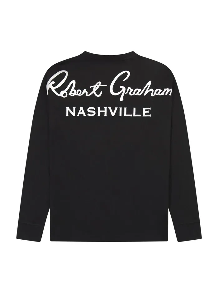 Men Polos and TShirts Robert Graham NASHVILLE LONG SLEEVE TSHIRT Black