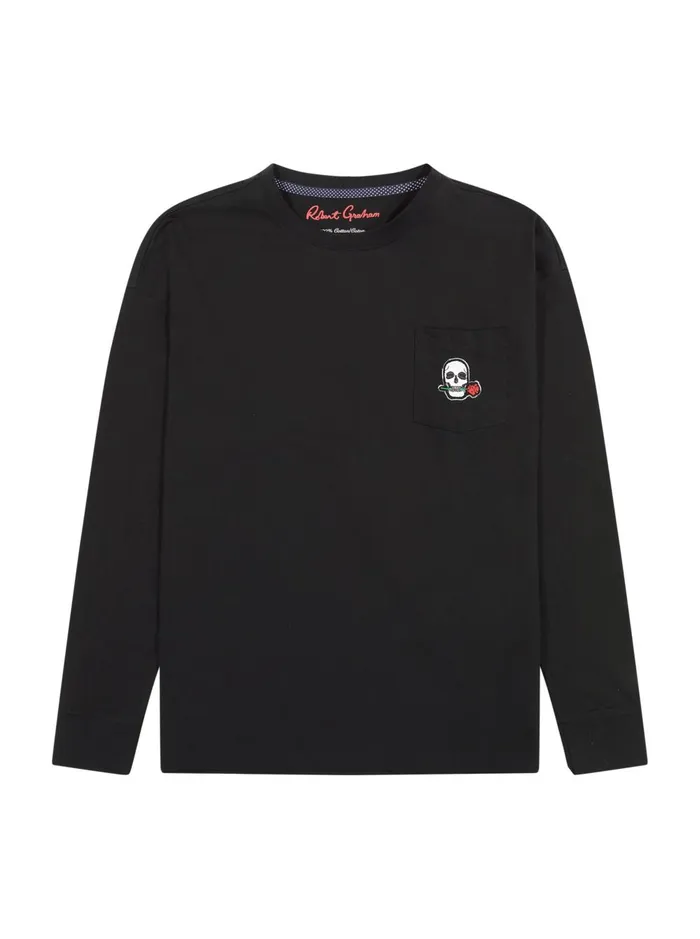 Men Polos and TShirts Robert Graham NASHVILLE LONG SLEEVE TSHIRT Black
