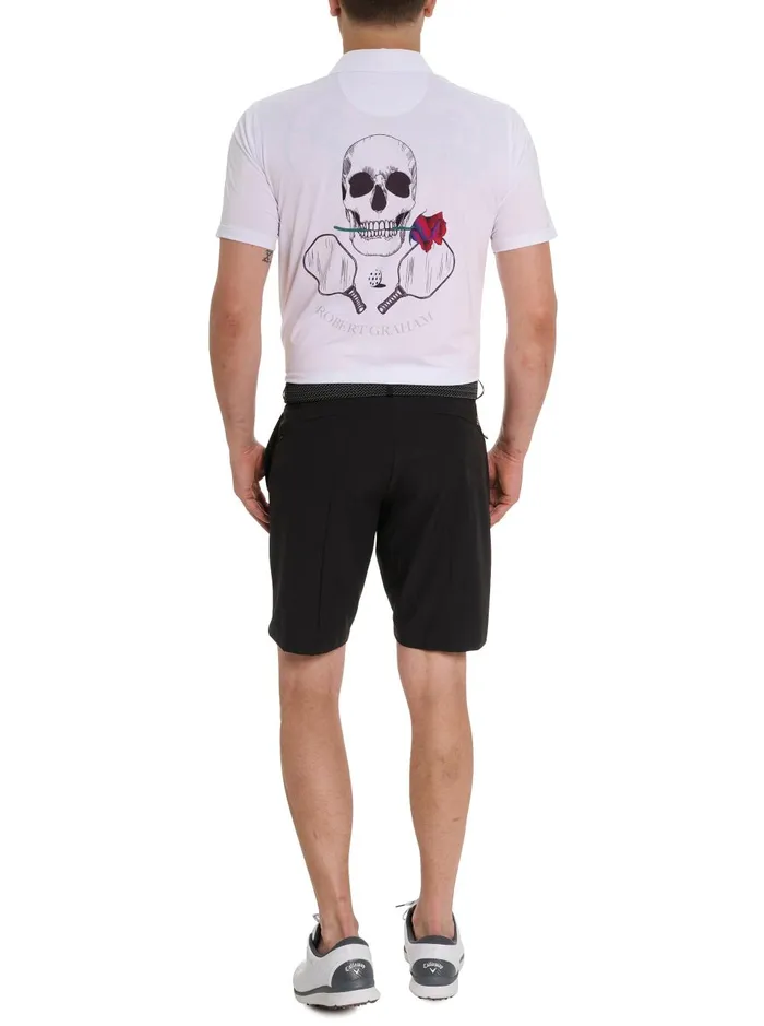 Men Polos and TShirts Robert Graham PICKLEBALL SKULL POLO White