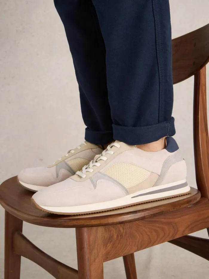 Men Retro Runner Natural Multi White Stuff Trainers