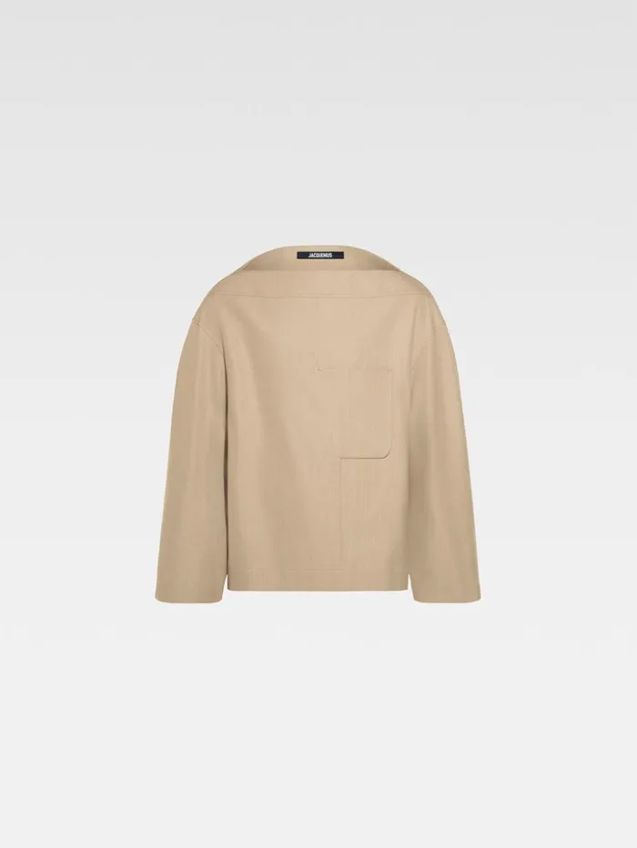 Men Shirts JACQUEMUS The Ameno Top Beige Men Shirts JACQUEMUS The Ameno Top Beige