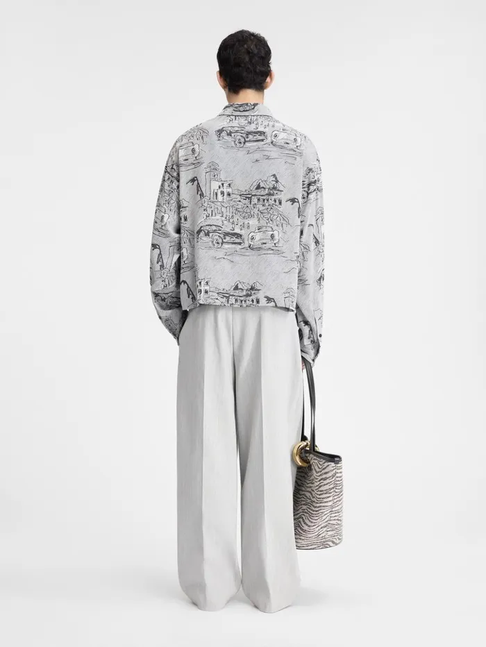 Men Shirts JACQUEMUS The Corto Shirt Jacquard Capri Cars Grey Men Shirts JACQUEMUS The Corto Shirt Jacquard Capri Cars Grey