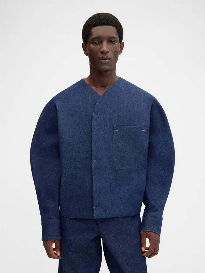 Men Shirts JACQUEMUS The DeNmes Faro Denim Shirt Navy Men Shirts JACQUEMUS The DeNmes Faro Denim Shirt Navy