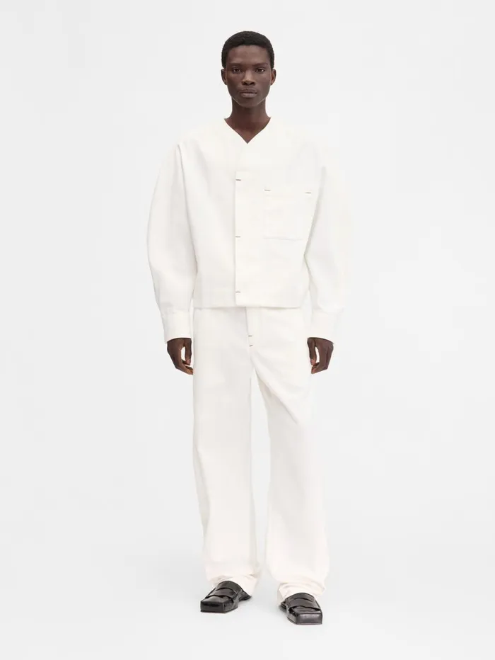Men Shirts JACQUEMUS The DeNmes Faro Denim Shirt Offwhite