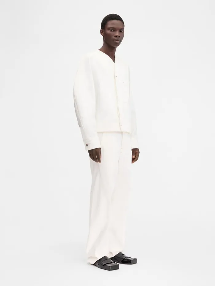 Men Shirts JACQUEMUS The DeNmes Faro Denim Shirt Offwhite Men Shirts JACQUEMUS The DeNmes Faro Denim Shirt Offwhite