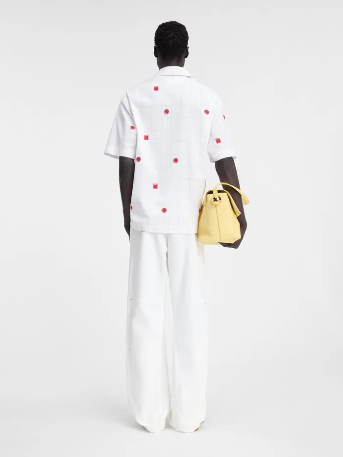Men Shirts JACQUEMUS The Jean Shirt Jacquard Lab Check Red White Men Shirts JACQUEMUS The Jean Shirt Jacquard Lab Check Red White