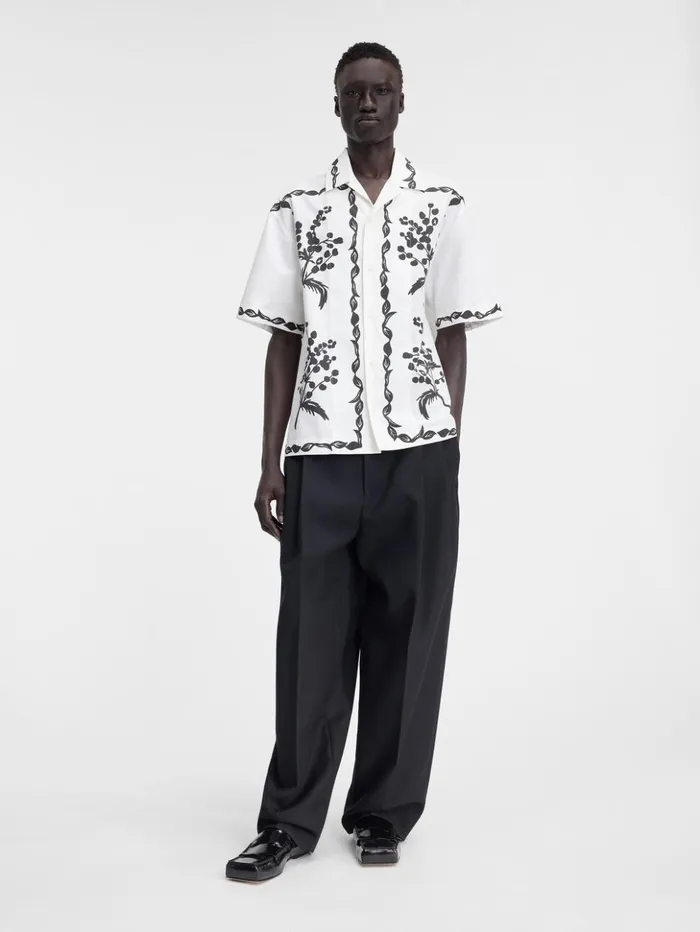 Men Shirts JACQUEMUS The Jean Shirt Print Mimosa Frise Black
