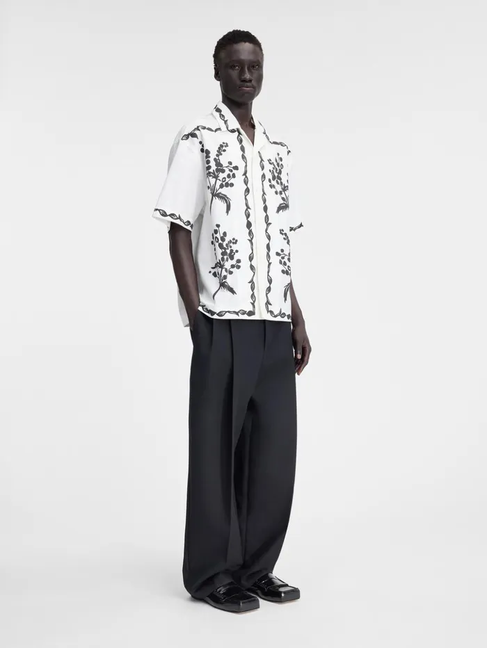 Men Shirts JACQUEMUS The Jean Shirt Print Mimosa Frise Black Men Shirts JACQUEMUS The Jean Shirt Print Mimosa Frise Black