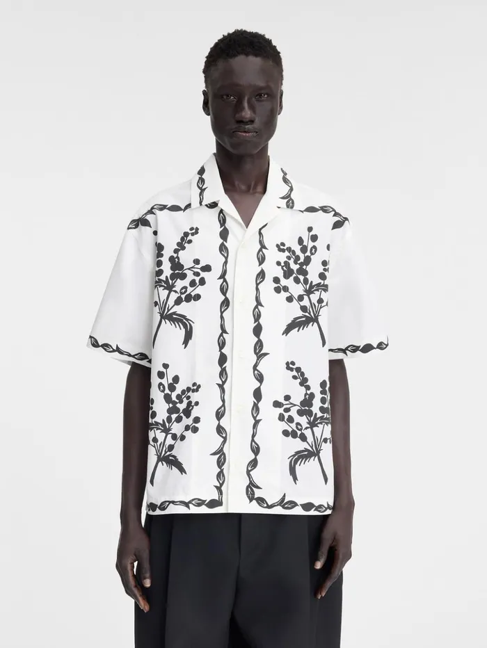 Men Shirts JACQUEMUS The Jean Shirt Print Mimosa Frise Black Men Shirts JACQUEMUS The Jean Shirt Print Mimosa Frise Black