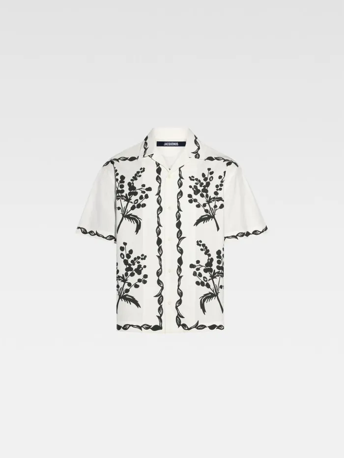 Men Shirts JACQUEMUS The Jean Shirt Print Mimosa Frise Black Men Shirts JACQUEMUS The Jean Shirt Print Mimosa Frise Black