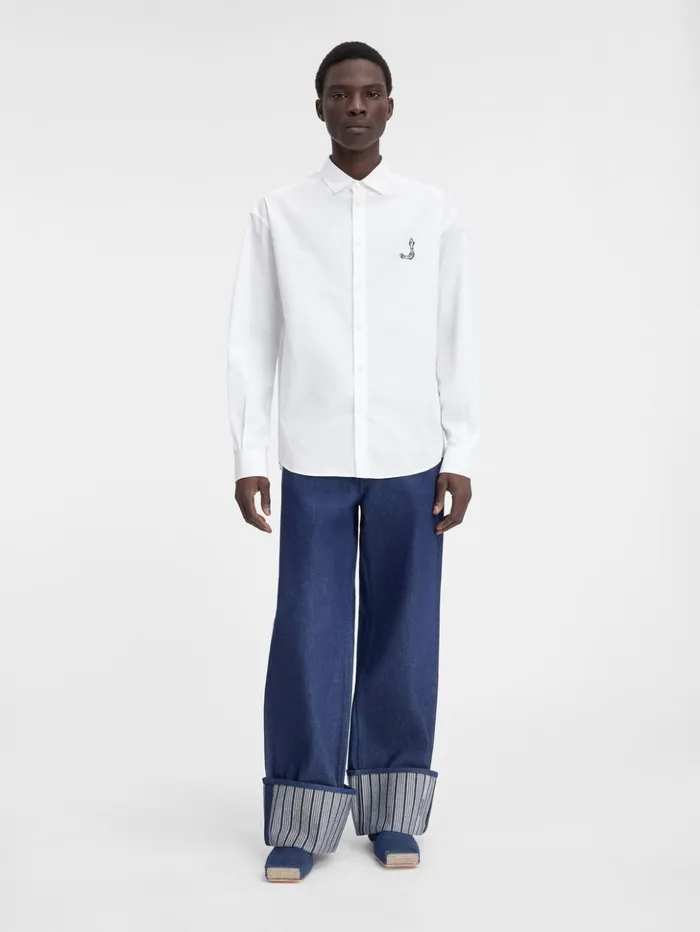 Men Shirts JACQUEMUS The Simon Shirt Print Logo Fish