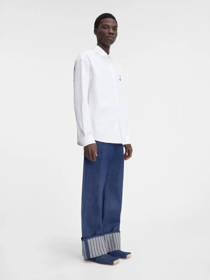 Men Shirts JACQUEMUS The Simon Shirt Print Logo Fish Men Shirts JACQUEMUS The Simon Shirt Print Logo Fish