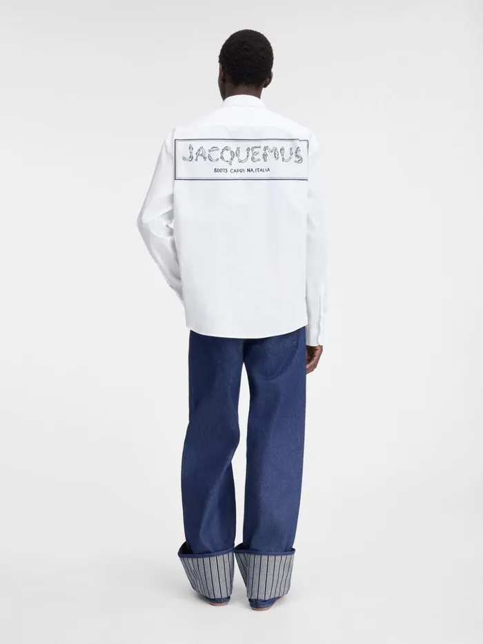 Men Shirts JACQUEMUS The Simon Shirt Print Logo Fish Men Shirts JACQUEMUS The Simon Shirt Print Logo Fish