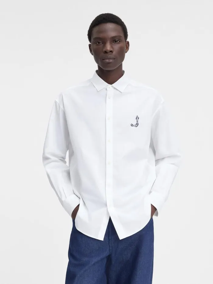 Men Shirts JACQUEMUS The Simon Shirt Print Logo Fish Men Shirts JACQUEMUS The Simon Shirt Print Logo Fish