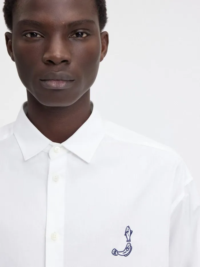Men Shirts JACQUEMUS The Simon Shirt Print Logo Fish Men Shirts JACQUEMUS The Simon Shirt Print Logo Fish