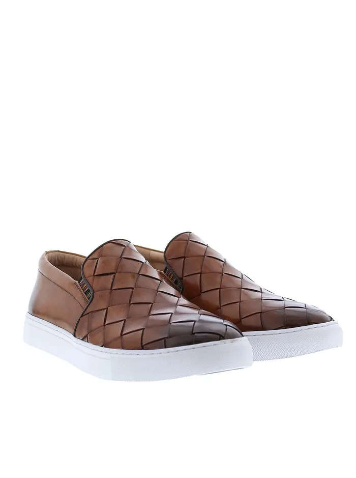 Men Shoes Robert Graham EROSION SLIP ON SNEAKER Cognac