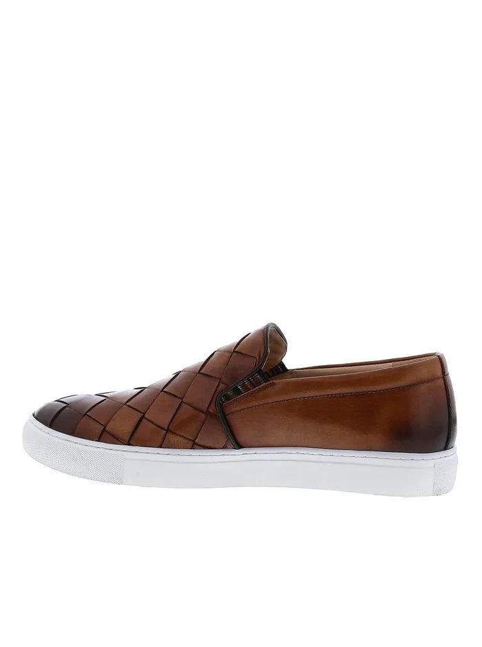 Men Shoes Robert Graham EROSION SLIP ON SNEAKER Cognac