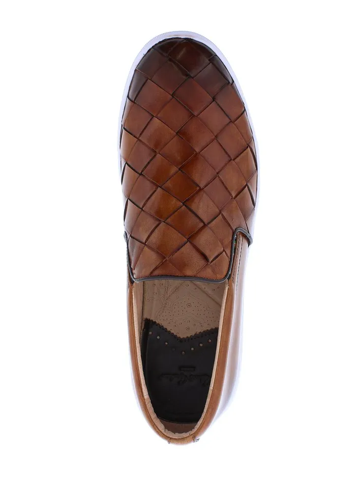 Men Shoes Robert Graham EROSION SLIP ON SNEAKER Cognac