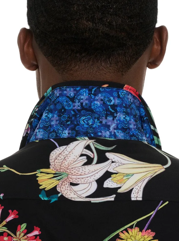 Men Short Sleeve Button Down Shirts Robert Graham BOTANIC HEAVEN PERFORMANCE SHORT SLEEVE BUTTON DOWN SHIRT Multi