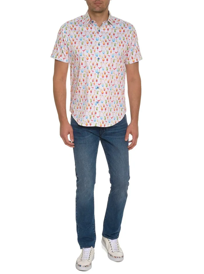 Men Short Sleeve Button Down Shirts Robert Graham MIXER SHORT SLEEVE BUTTON DOWN SHIRT Multi