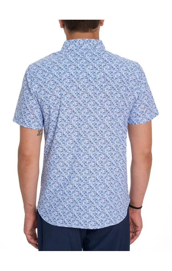 Men Short Sleeve Button Down Shirts Robert Graham SHIELDS PERFORMANCE SHORT SLEEVE KNIT SHIRT Multi