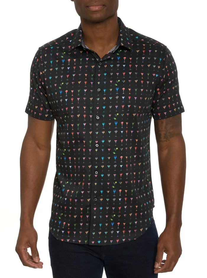 Men Short Sleeve Button Down Shirts Robert Graham THE MARTINI SHORT SLEEVE BUTTON DOWN SHIRT Black Men Short Sleeve Button Down Shirts Robert Graham THE MARTINI SHORT SLEEVE BUTTON DOWN SHIRT Black