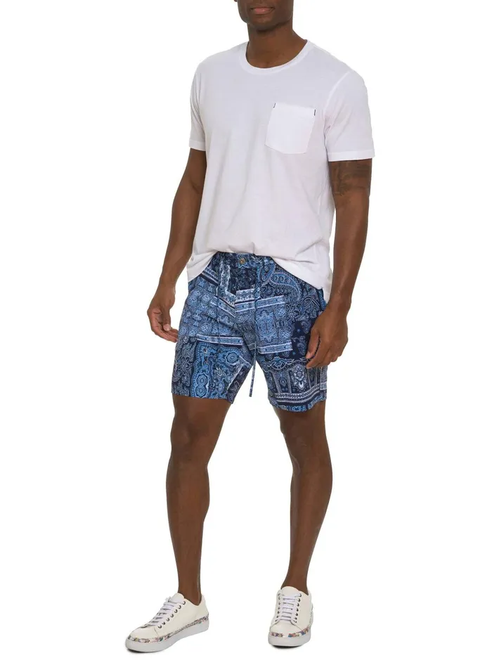 Men Shorts and Swim Robert Graham THE GOTHAM BEACH TO BAR SHORT Navy