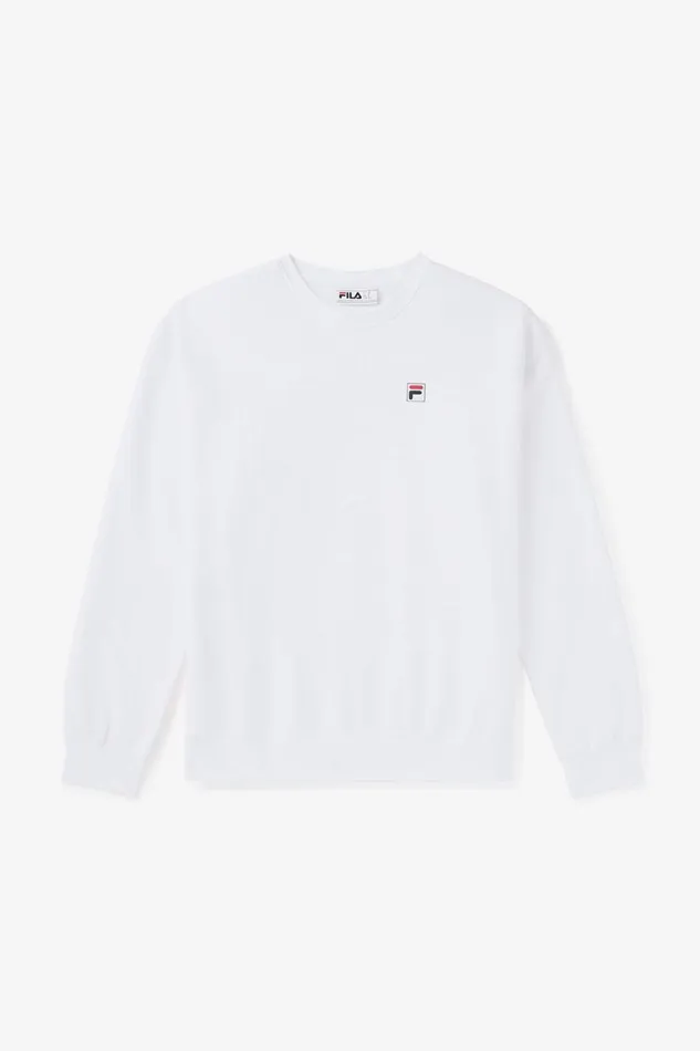 Men Sweatshirts and Hoodies Fila Classic Relaxed Sweatshirt 100 White