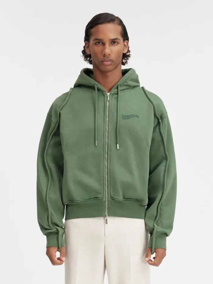 Men Sweatshirts and Joggings JACQUEMUS The Camargue Zipped Sweatshirt Dark Green
