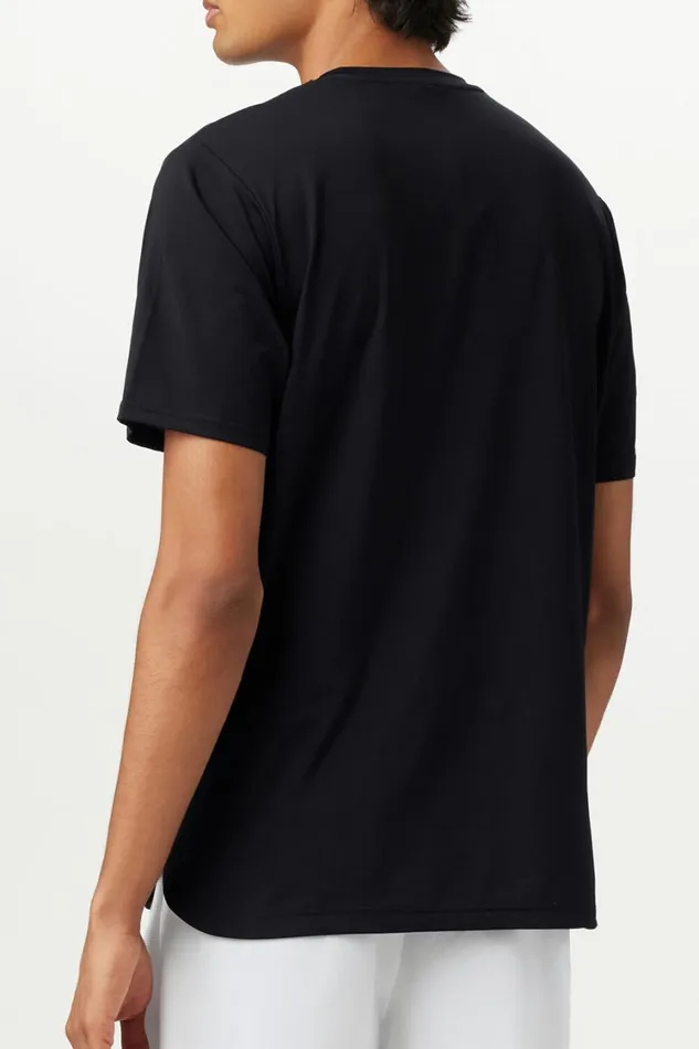 Men Tennis Fila Tennis Essentials Short Sleeve Crew 048 Blackgreen Jacket