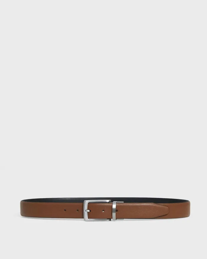 Men Theory Belts Reversible Belt In Leather Cognac