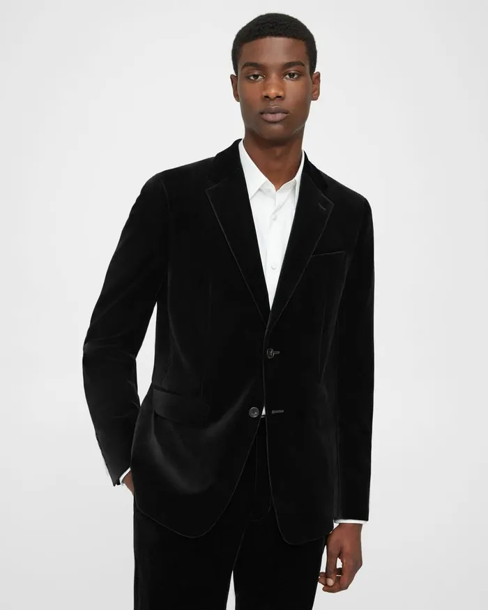 Men Theory Blazers Jackets Chambers Blazer In Stretch Velvet Black