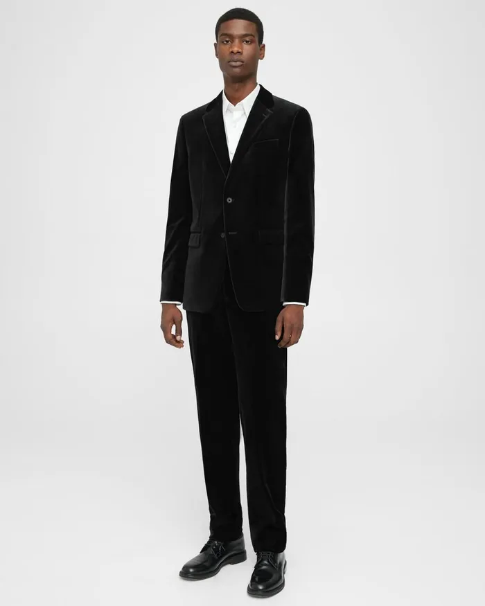 Men Theory Blazers Jackets Chambers Blazer In Stretch Velvet Black