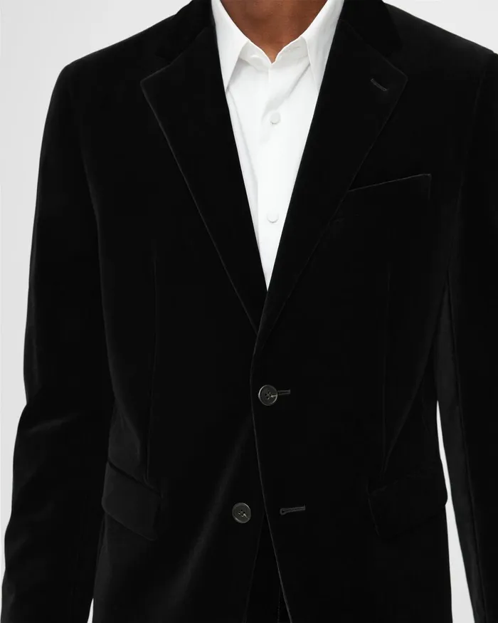 Men Theory Blazers Jackets Chambers Blazer In Stretch Velvet Black