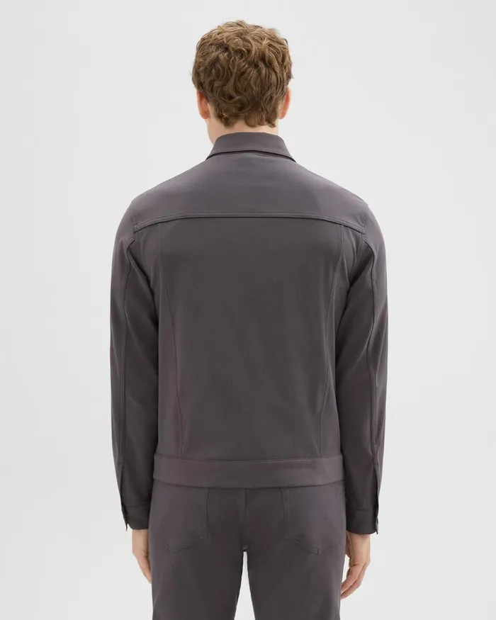 Men Theory Blazers Jackets River Trucker Jacket In Neoteric Twill Dark Grey