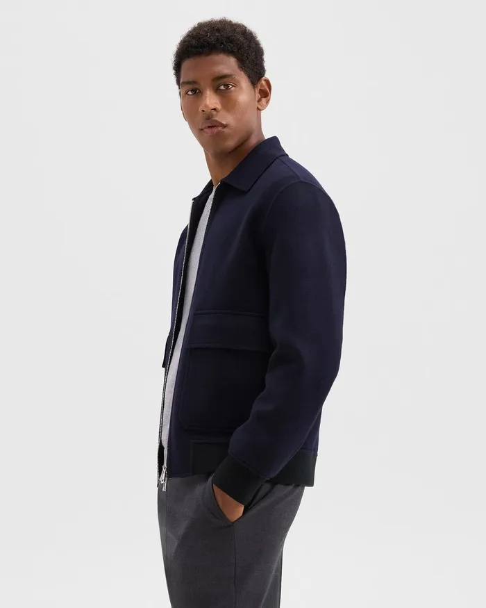 Men Theory Outerwear Sean Jacket In DoubleFace WoolCashmere Baltic