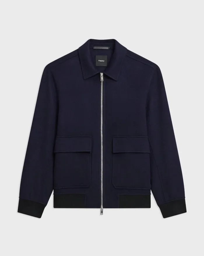 Men Theory Outerwear Sean Jacket In DoubleFace WoolCashmere Baltic