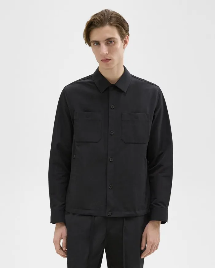 Men Theory Outerwear Shirt Jacket Black