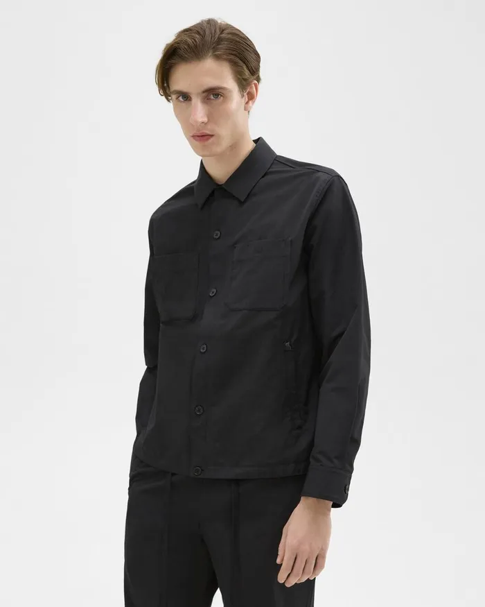 Men Theory Outerwear Shirt Jacket Black