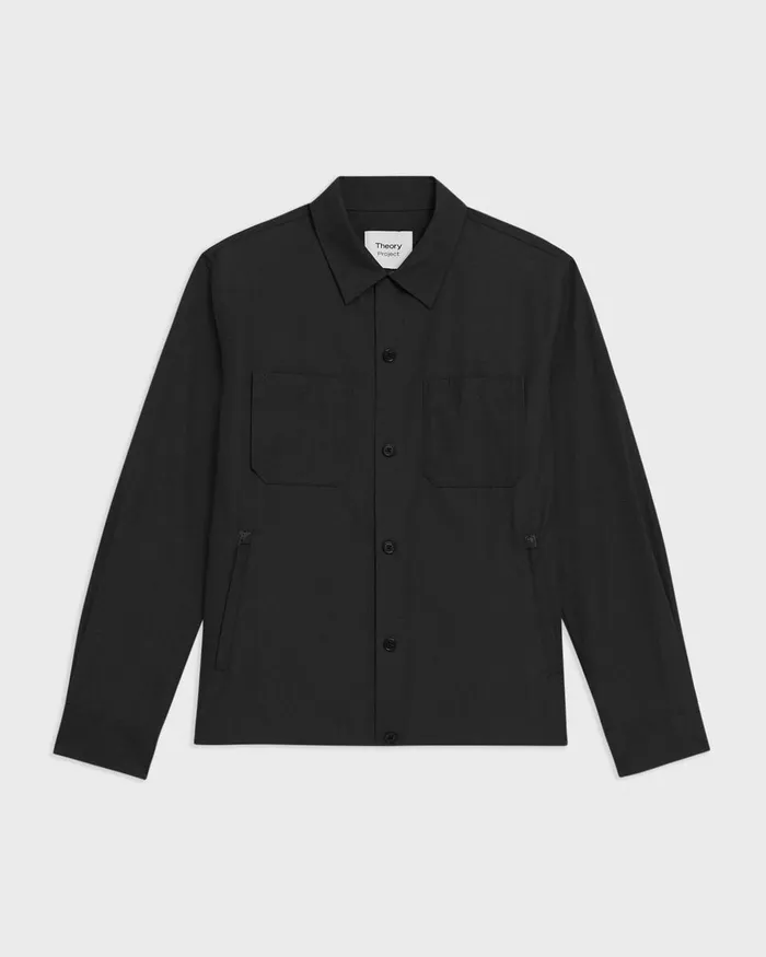 Men Theory Outerwear Shirt Jacket Black