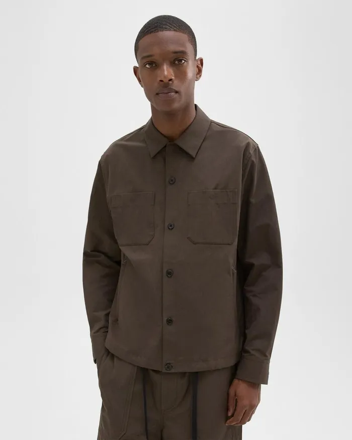 Men Theory Outerwear Shirt Jacket Deep Tundra