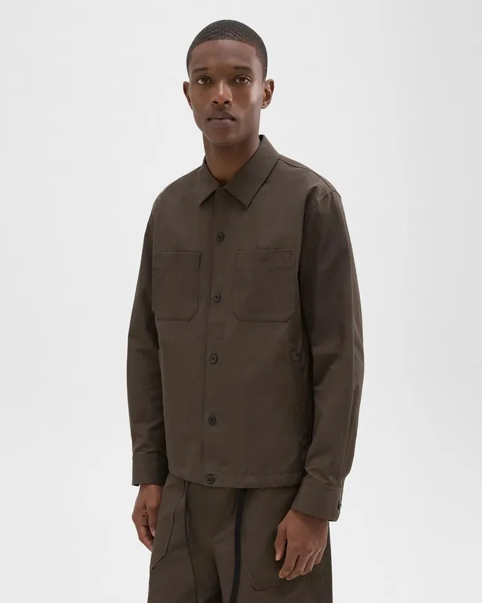 Men Theory Outerwear Shirt Jacket Deep Tundra