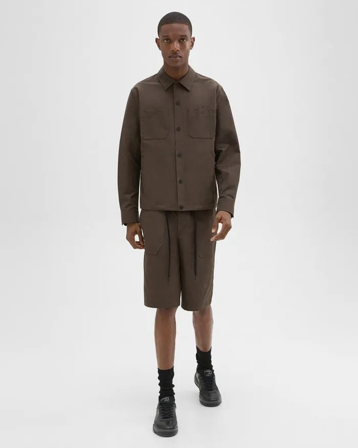 Men Theory Outerwear Shirt Jacket Deep Tundra